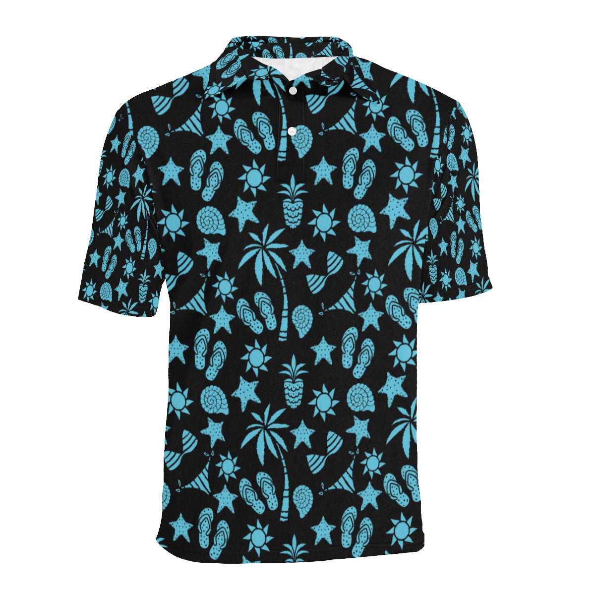 Beach Scene Pattern Print Design 03 Men Polo Shirt