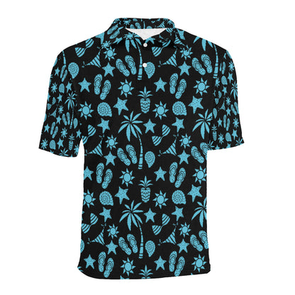 Beach Scene Pattern Print Design 03 Men Polo Shirt