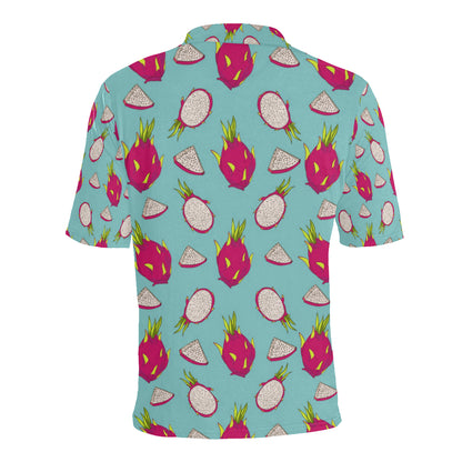 Dragonfruit Pattern Print Design DF01 Men Polo Shirt