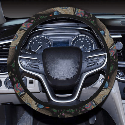Buffalo Head Print Design LKS401 Steering Wheel Cover with Elastic Edge
