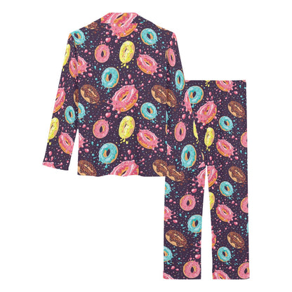 Donut Pattern Print Design DN03 Women's Long Pajama Set
