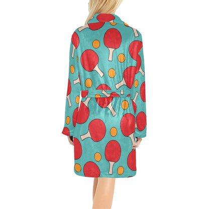 Ping Pong Pattern Print Design A01 Women's Fleece Robe