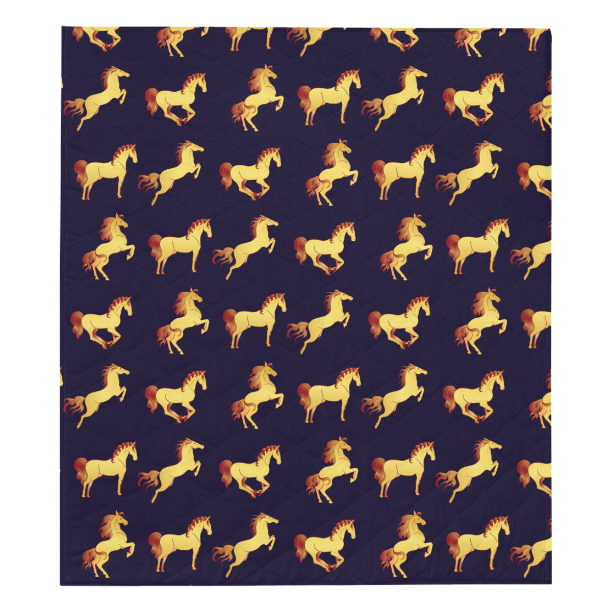 Gold Horse Pattern Premium Quilt