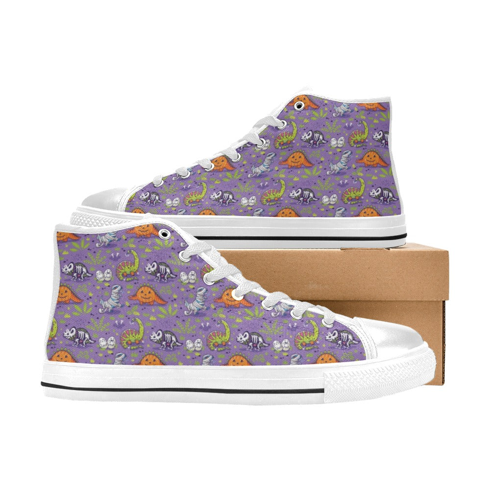 Zombie Dinosaur Print Design LKS302 Men's High Top Canvas Shoes
