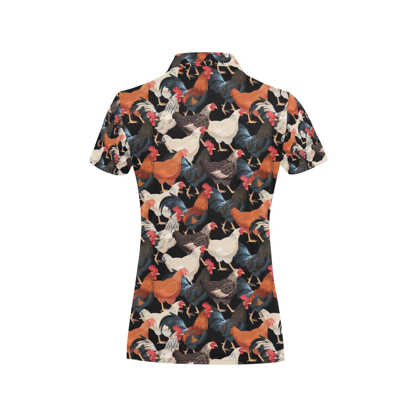 Chicken Print Pattern Women's Polo Shirt
