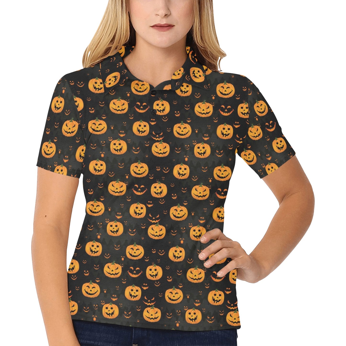 Halloween Print Design LKS401 Women's Polo Shirt