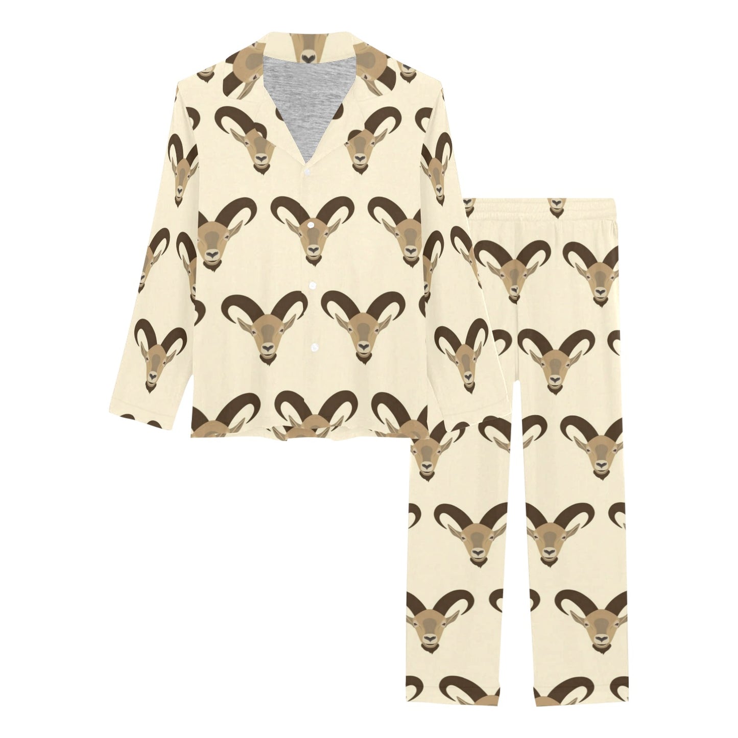 Goat Pattern Print Design 01 Women's Long Pajama Set