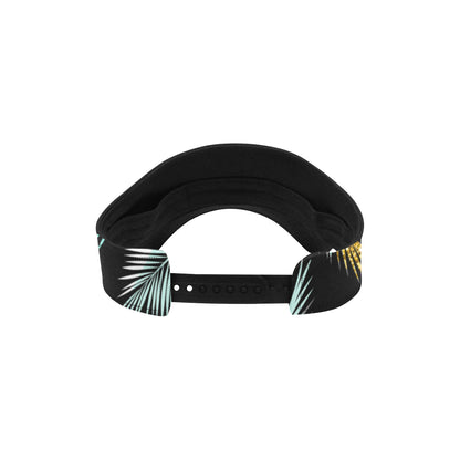 Gold Glitter Cyan Tropical Palm Leaves Unisex Sun Visor
