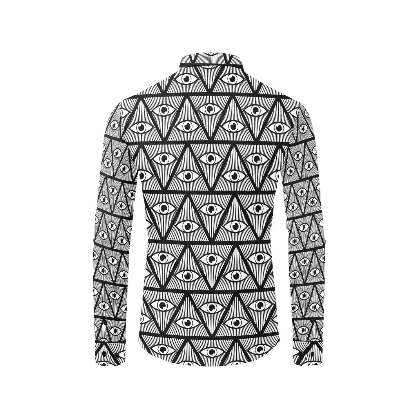 Third Eye Pattern Print Design LKS304 Men's Long Sleeve Dress Shirt
