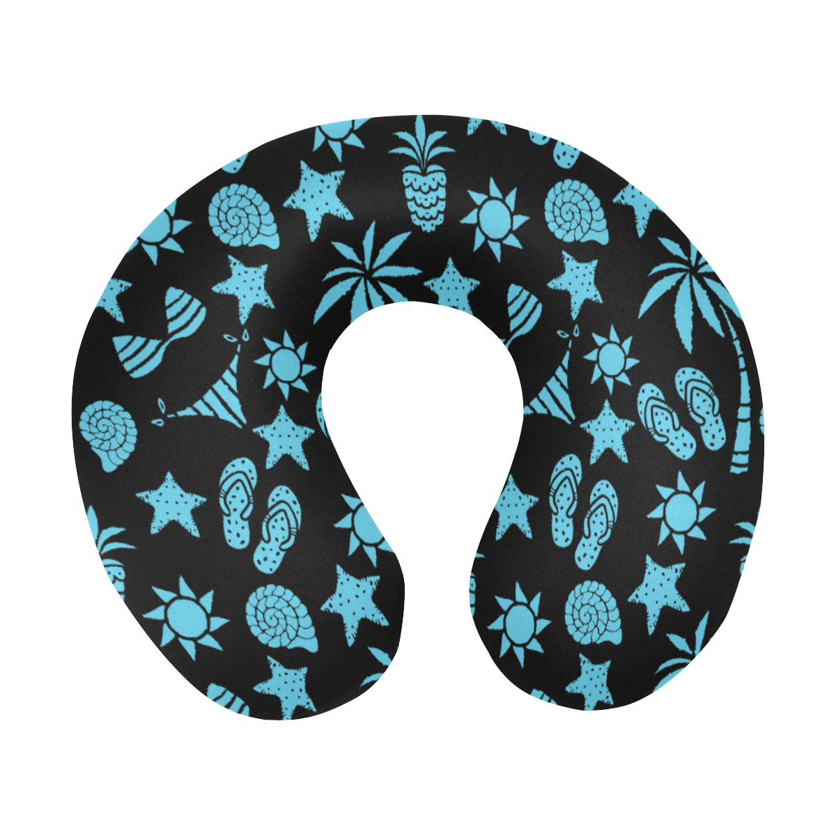 Beach Scene Pattern Print Design 03 U-Shaped Travel Neck Pillow