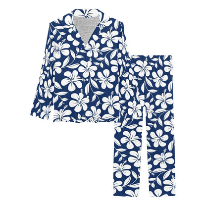 Hibiscus Pattern Print Design HB031 Women's Long Pajama Set
