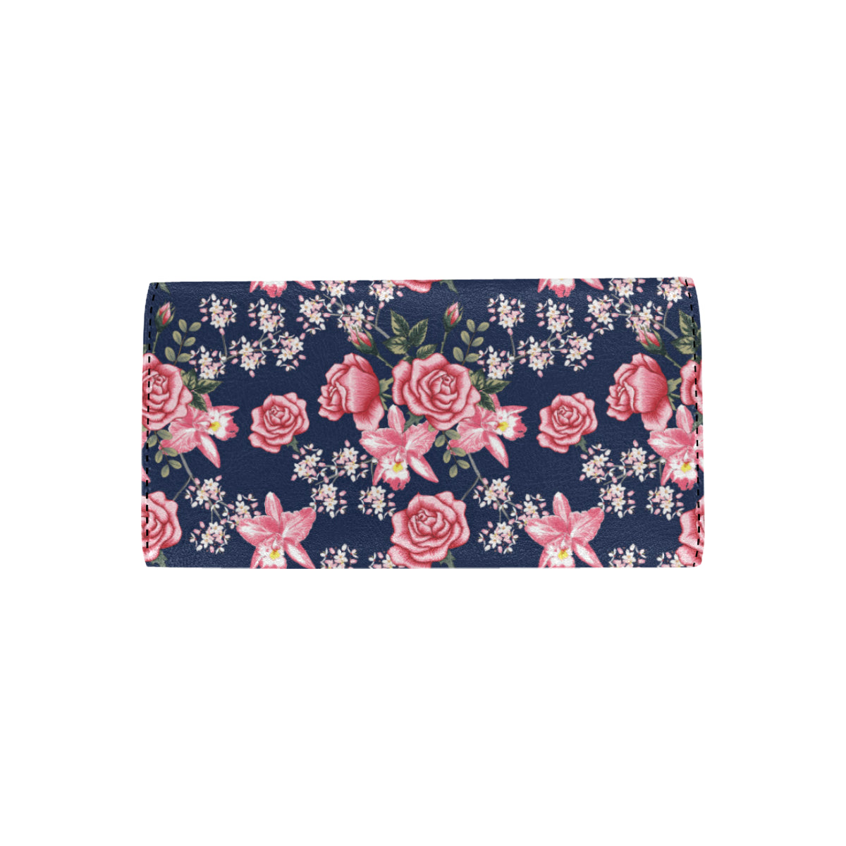 Rose Pattern Print Design A05 Women's Trifold Wallet