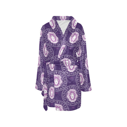 Leo Pattern Print Design 04 Women's Fleece Robe