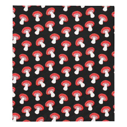 Mushroom Pattern Print Design A02 Premium Quilt