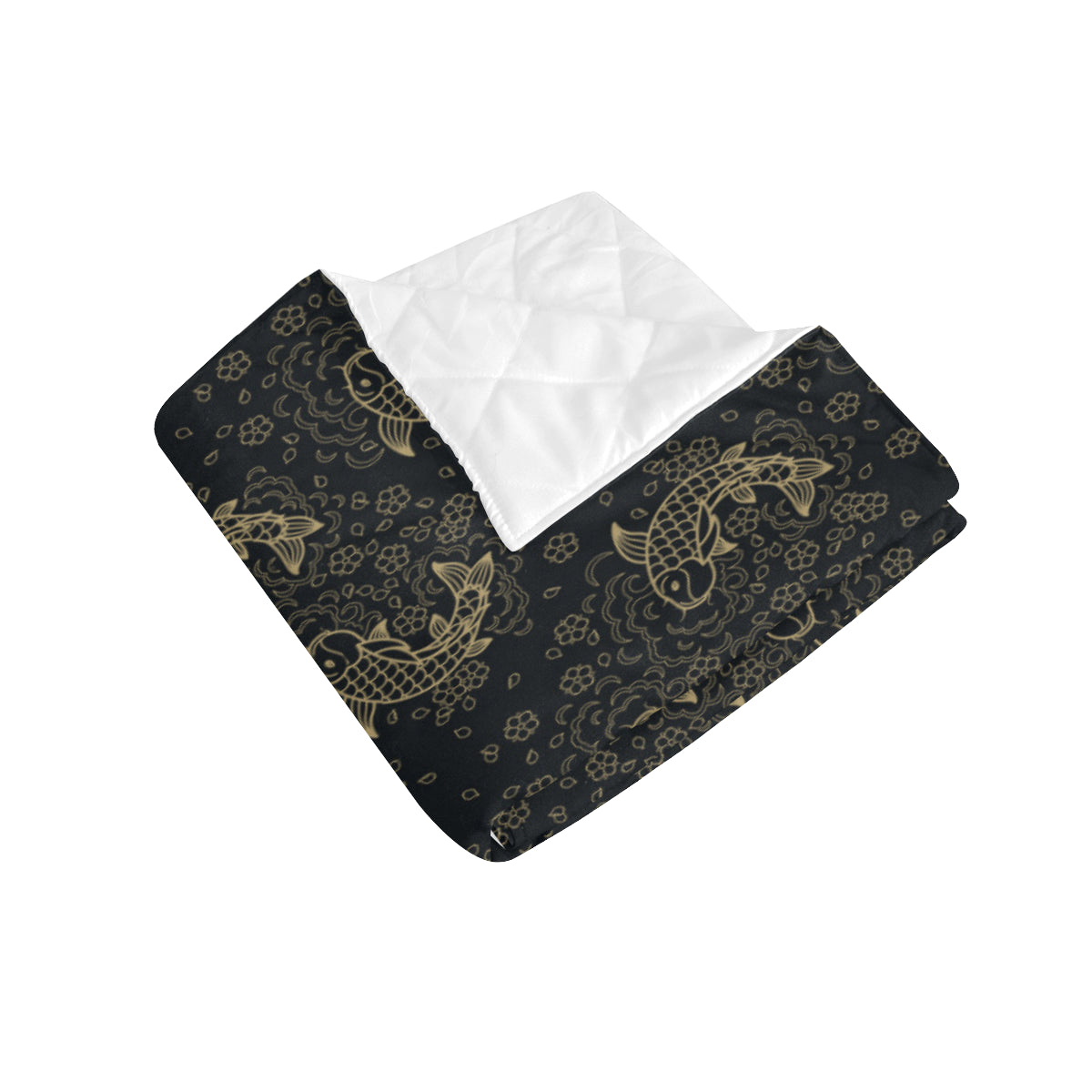 KOI Fish Pattern Print Design 02 Premium Quilt