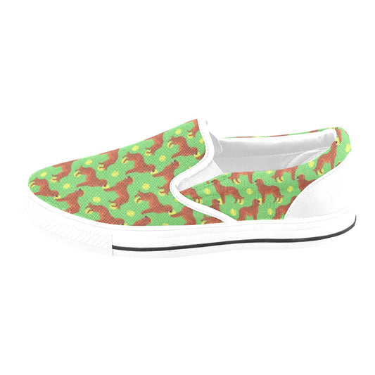 Setters Irish Print Design LKS302 White Slip Ons Canvas Women's Shoes