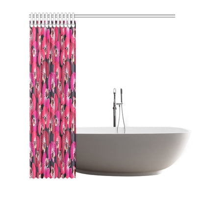 Orchid Red Pattern Print Design OR05 Shower Curtain