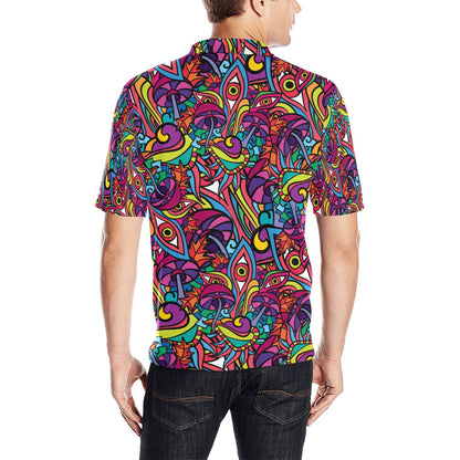 Trippy Print Design LKS302 Men Polo Shirt
