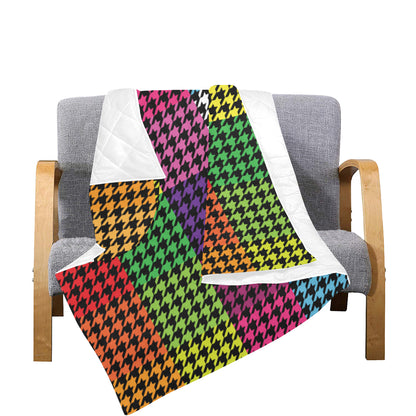 Houndstooth Colorful Pattern Print Design 01 Premium Quilt
