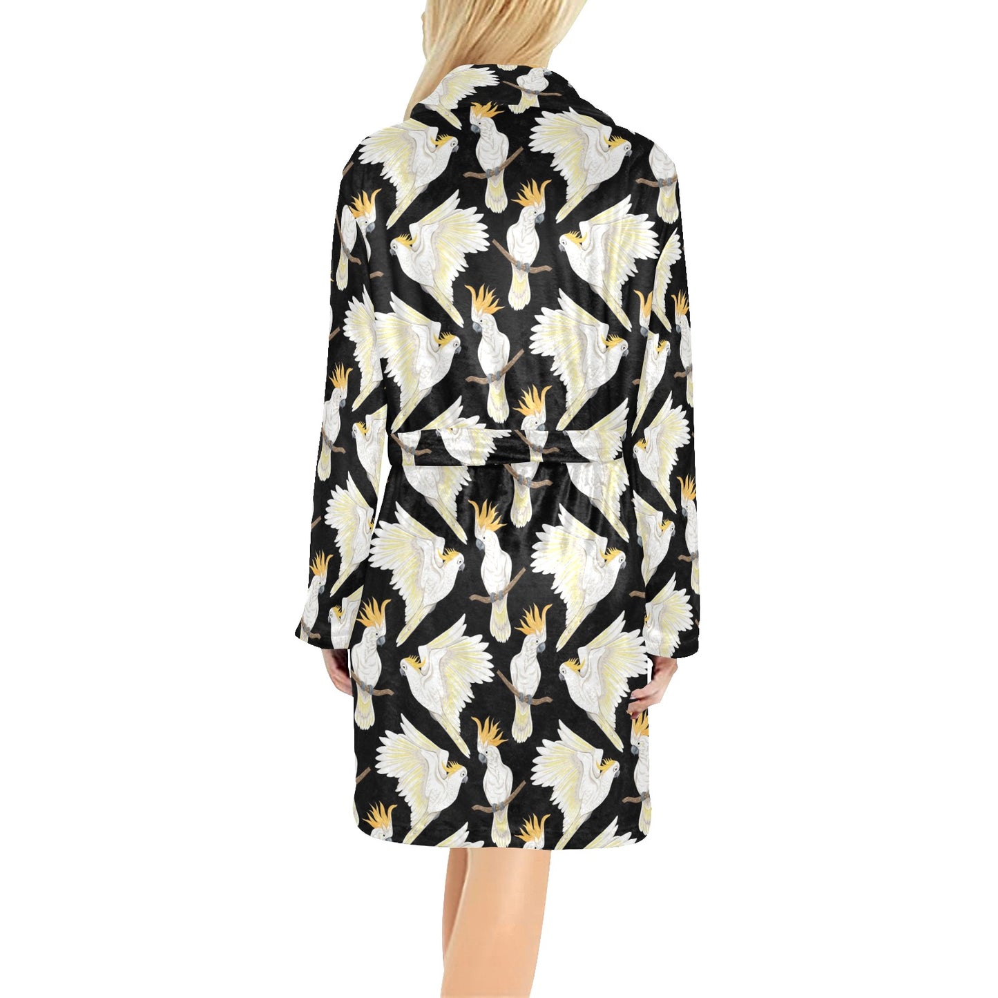 Cockatoo Print Design LKS402 Women's Fleece Robe
