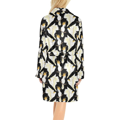 Cockatoo Print Design LKS402 Women's Fleece Robe