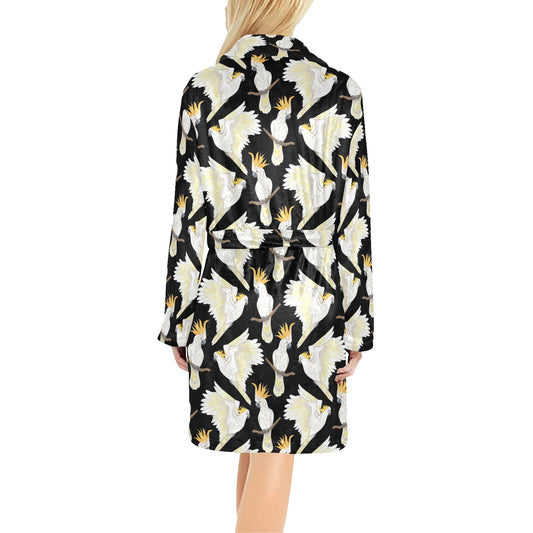 Cockatoo Print Design LKS402 Women's Fleece Robe