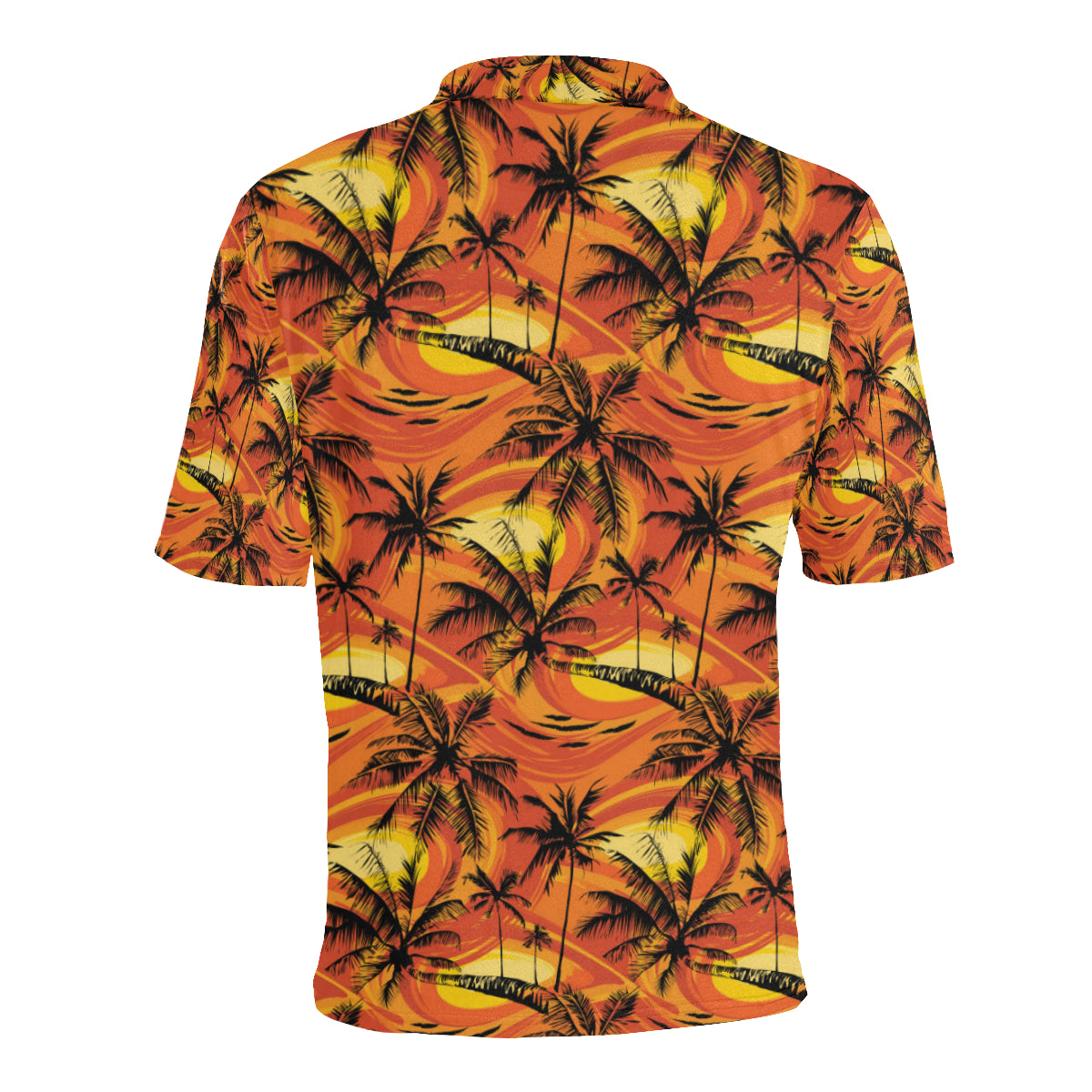 Palm Tree Pattern Print Design A02 Men Polo Shirt
