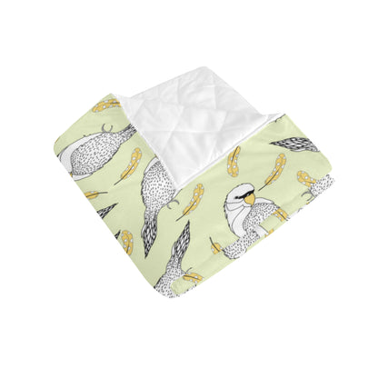 Parakeet Pattern Print Design A03 Premium Quilt
