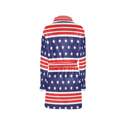 Patriotic Pattern Print Design A04 Women's Fleece Robe