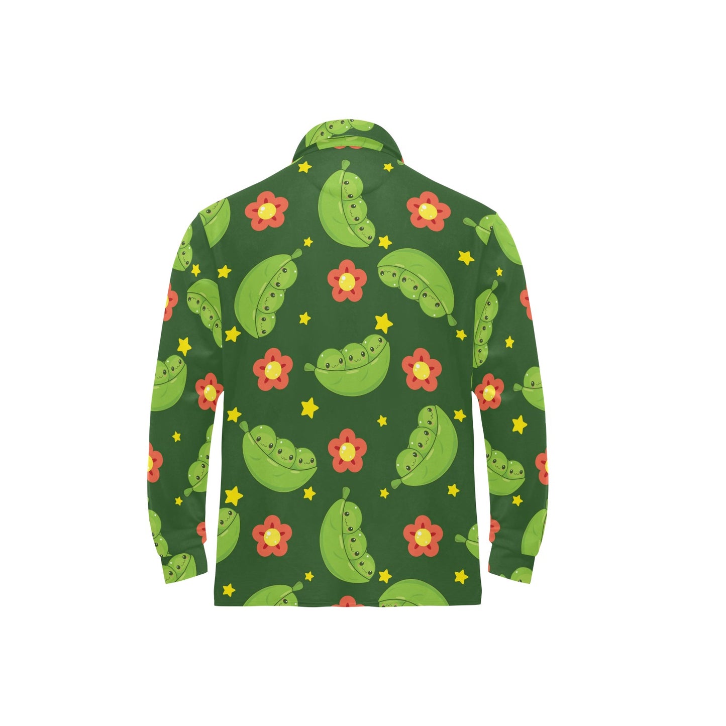 Peas Pattern Print Design A01 Long Sleeve Polo Shirt For Men's