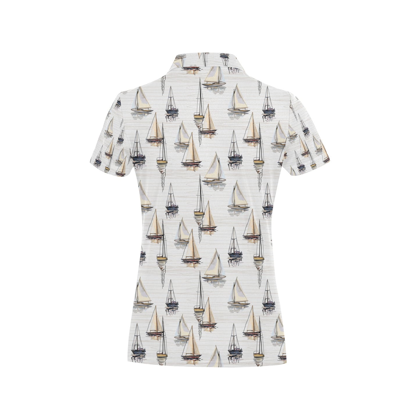 Sailboat Paint Pattern Print Design LKS307 Women's Polo Shirt
