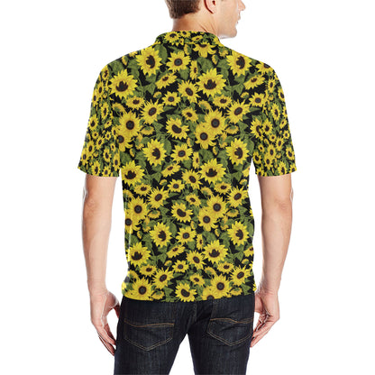 Sunflower Fresh Bright Color Print Men Polo Shirt