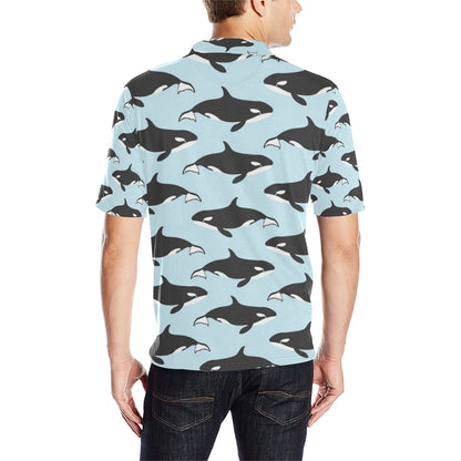 Killer Whale Pattern Print Design 01 Men Polo Shirt