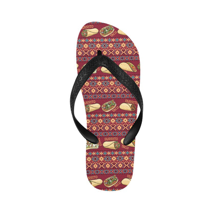 Burrito Taco Print Design LKS302 Flip Flops