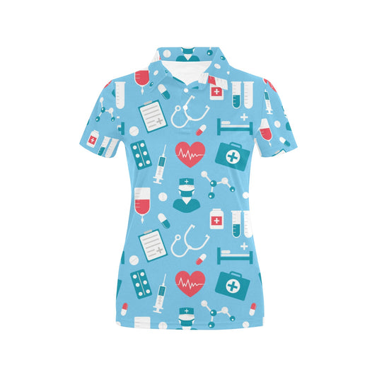 Nurse Pattern Print Design A03 Women's Polo Shirt