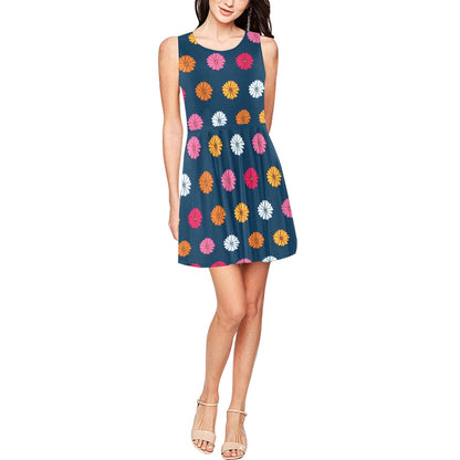 Gerberas Pattern Print Design GB06 Sleeveless Dress