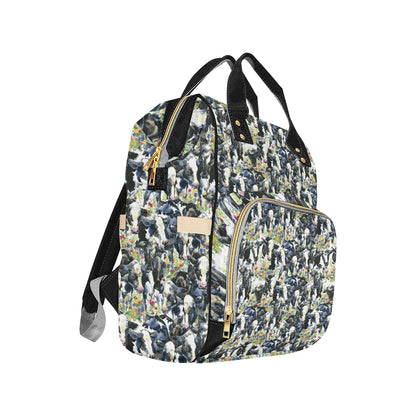 Cow Watercolor Print Pattern Diaper Bag Backpack