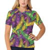 Mardi Gras Pattern Print Design 09 Women's Polo Shirt