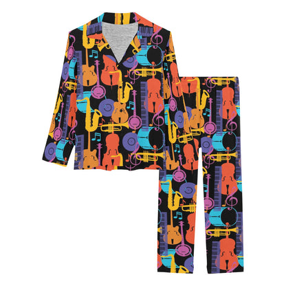 Jazz Pattern Print Design 03 Women's Long Pajama Set