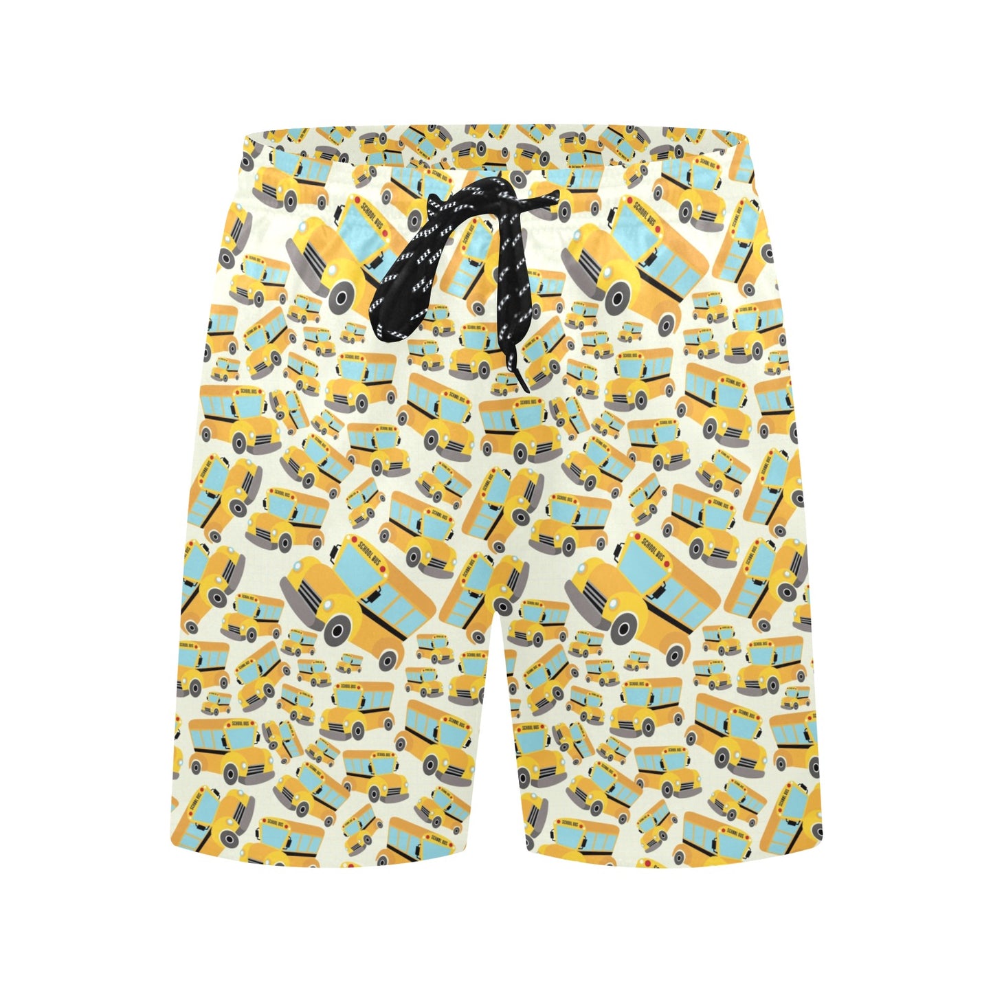 School Bus Print Design LKS301 Men's Swim Trunks Beach Shorts