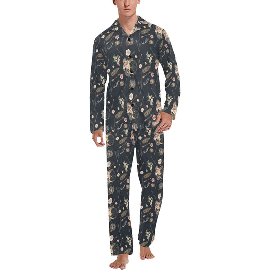 Bohemian Pattern Print Design 09 Men's Long Pajama Set