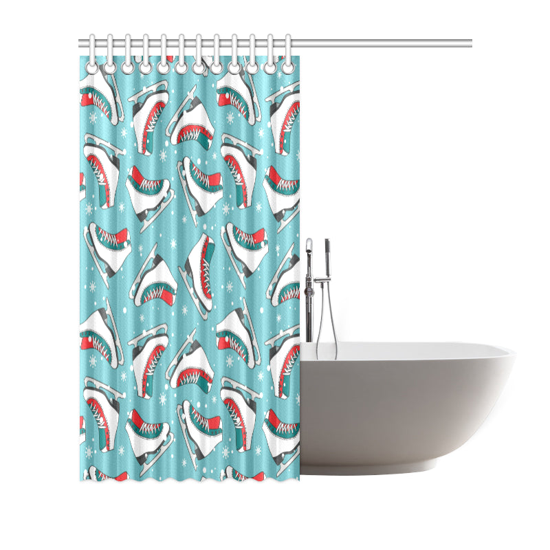 Ice Skate Pattern Print Design 03 Shower Curtain