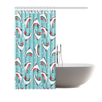 Ice Skate Pattern Print Design 03 Shower Curtain