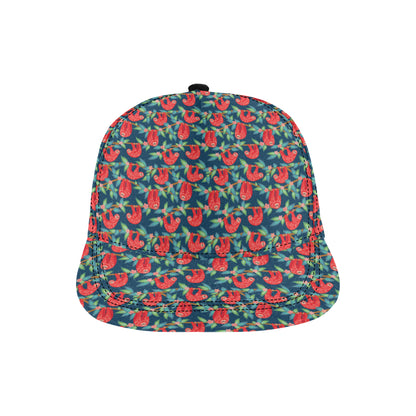 Sloth Red Design Themed Print Snapback Cap