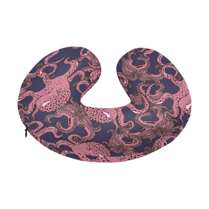 Octopus Pattern Print Design A03 U-Shaped Travel Neck Pillow