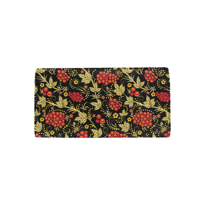 Cranberry Pattern Print Design CB02 Women's Trifold Wallet