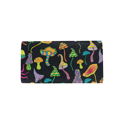 Psychedelic Mushroom Pattern Print Design A02 Women's Trifold Wallet