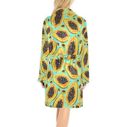 Papaya Pattern Print Design PP03 Women's Fleece Robe
