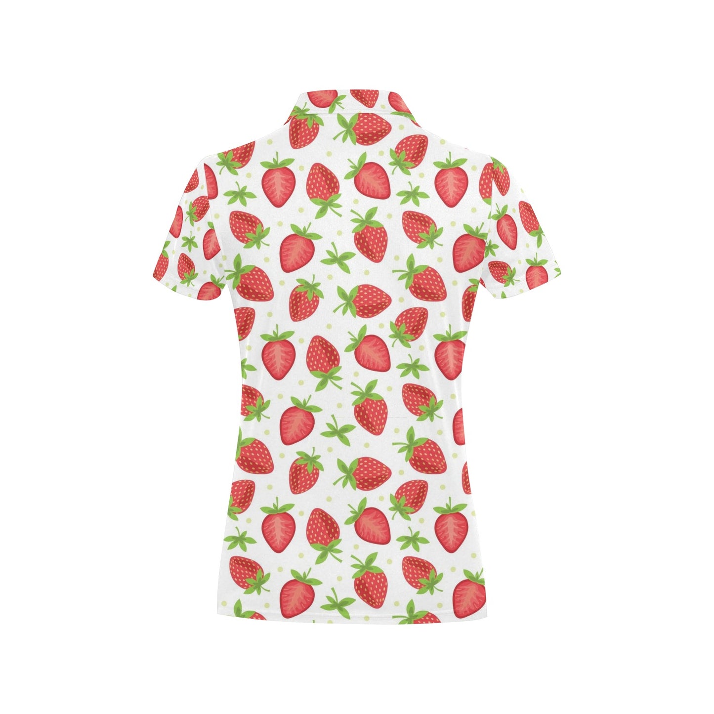 Strawberry Pattern Print Design SB07 Women's Polo Shirt