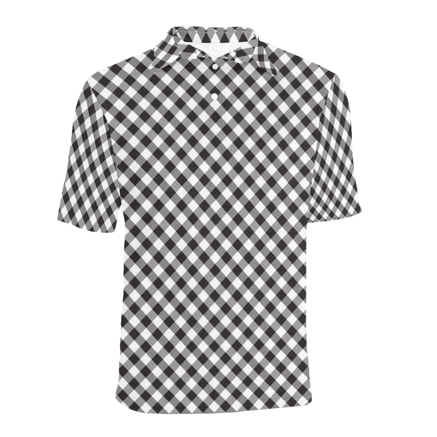 Gingham Print Design LKS402 Men Polo Shirt